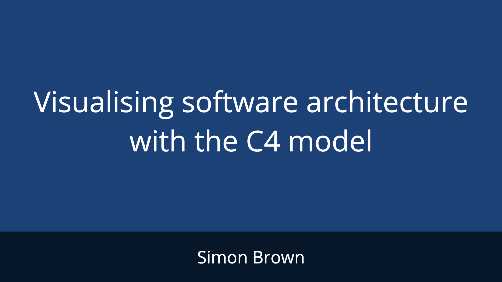 Visualising software architecture with the C4 model